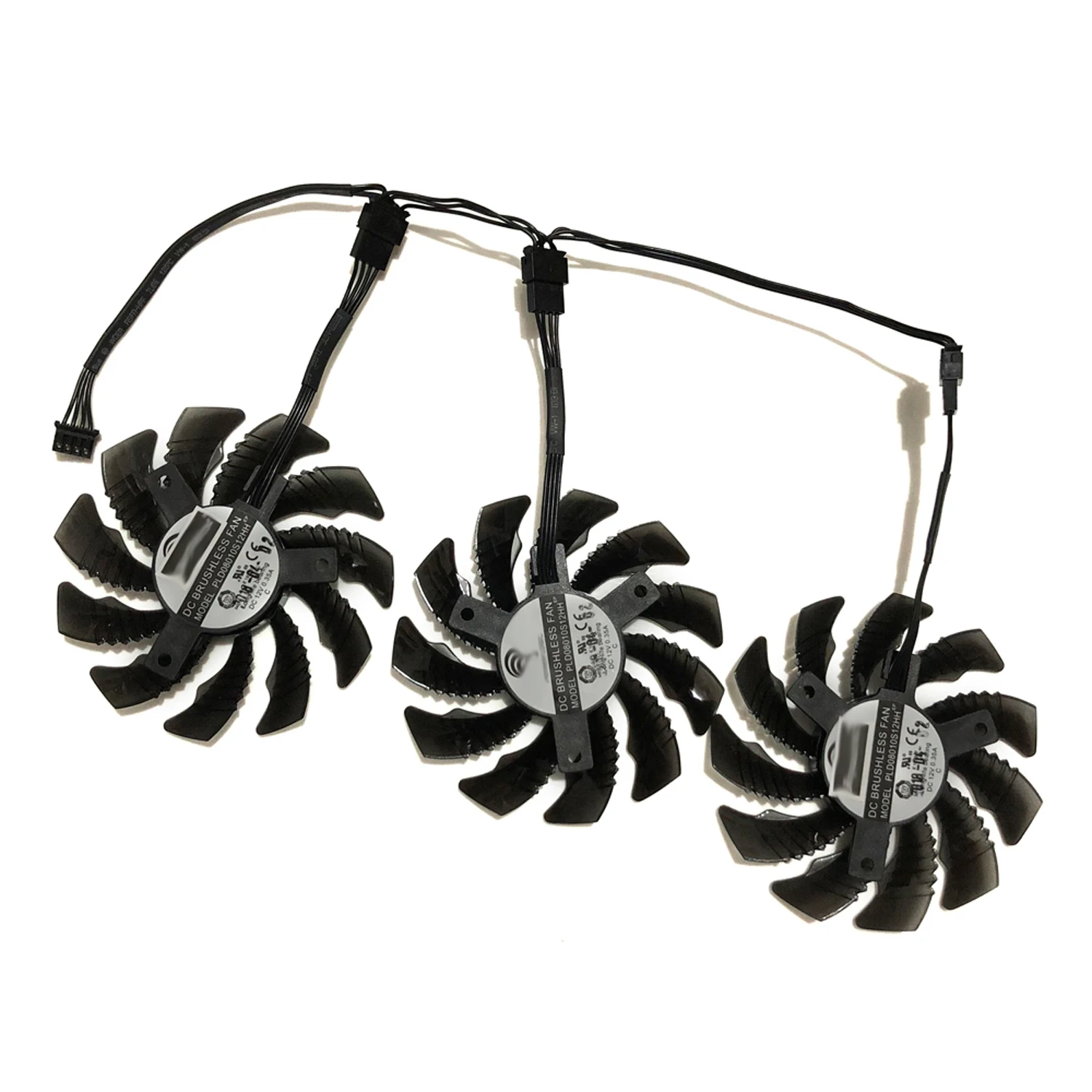 3 unidades/juego 75mm PLD08010S12HH,Ventilador de refrigeración VGA,Ventilador Tarjeta de vídeo,para GIGABYTE GV-R9FURYWF3OC-4GD R9 FURY,para 1080 G1 ROCK 8G,para GIGABYTE GTX 1070 G1 ROCK 8G,Gigabyte P104-100 4G - imagen 4