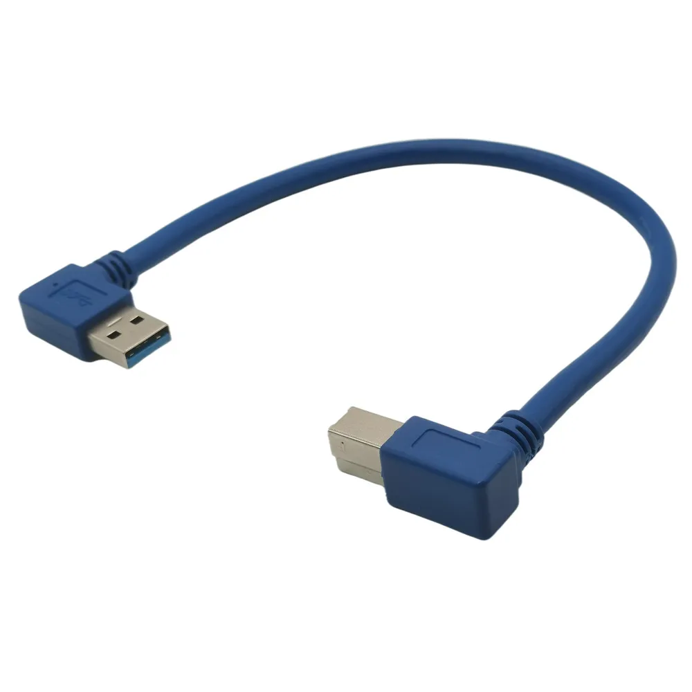 Cable USB 3,0 A macho, ángulo izquierdo/Derecho de 90 grados A USB 3,0 tipo B macho, AM/BM, Cable de impresora de alta velocidad de 0,3 m - imagen 5