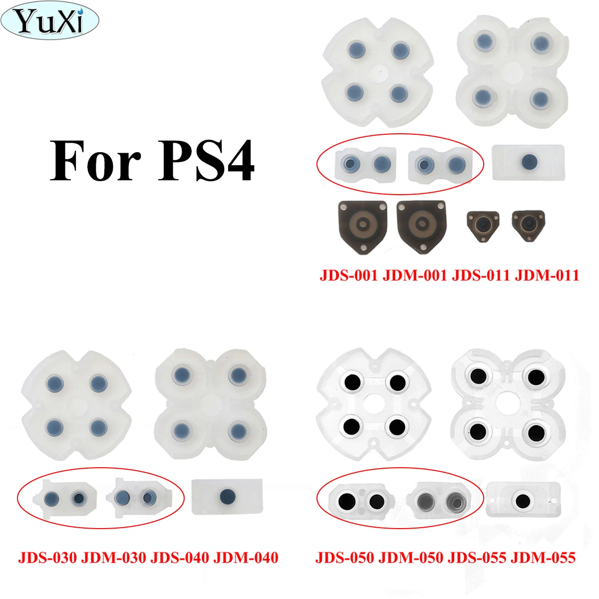 YuXi-Botones de disparo para PlayStation4 PS4 Pro Slim, controlador analógico, tapas de palo, JDS, JDM, 055, 050, 040, 030, 011, R2, L1, R1 - imagen 2
