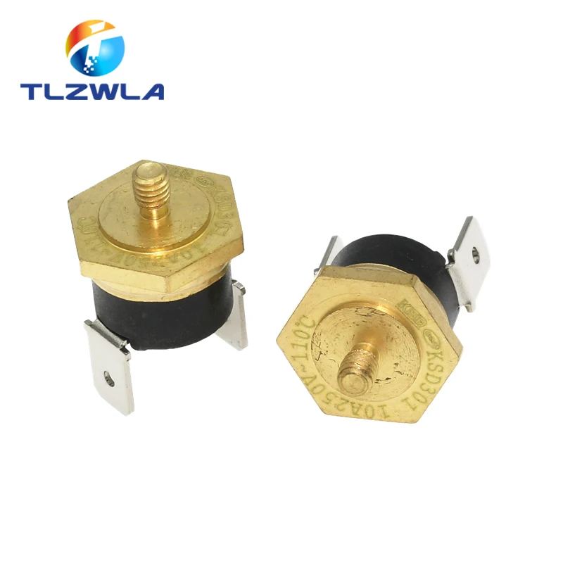 Interruptor de temperatura Normal cerrado 10A 250V, tapa de rosca KSD301 M4 40/45/50/55/60/65/70/75/80/85/90/100/110C/120/130, 10 unidades grados - imagen 3