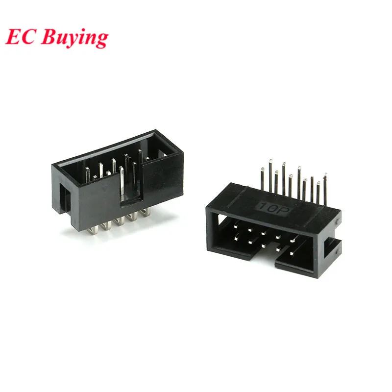 10 Uds DC3 6P 8P 10P 14P 16P 20P Pin 10PL 14PL 16PL 20PL conector de cabezal de enchufe de 2,54mm ISP macho doble espaciado recto IDC JTAG - imagen 2