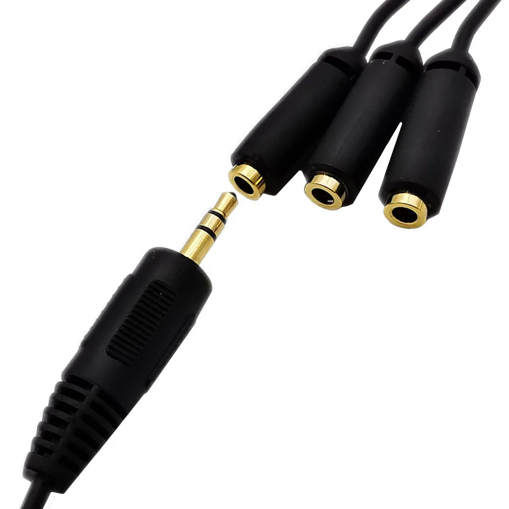 Enchufe estéreo de 3,5mm macho a 3 1/8 "3,5mm Jack estéreo hembra 1 entrada 3 salida Cable divisor de Audio estéreo de 0,3 m - imagen 3