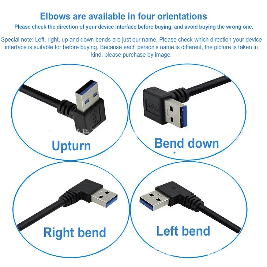 90 grados arriba, abajo, rechts y enlaces Ellenbogen Super Hohe Geschwindigkeit USB 3.0 Mijnnlichen Zu Weiblichen Kabel Verlängerung 30 - imagen 3