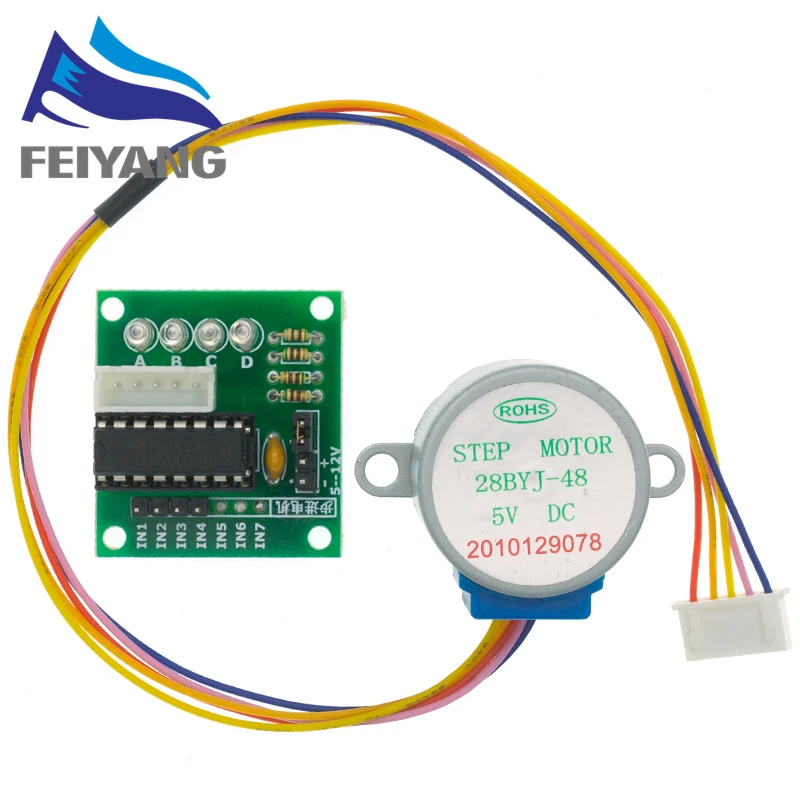 Motor paso a paso de 4 fases 28BYJ-48-5V + Placa de controlador ULN2003, motor paso a paso + Placa de controlador ULN2003 DaiDian