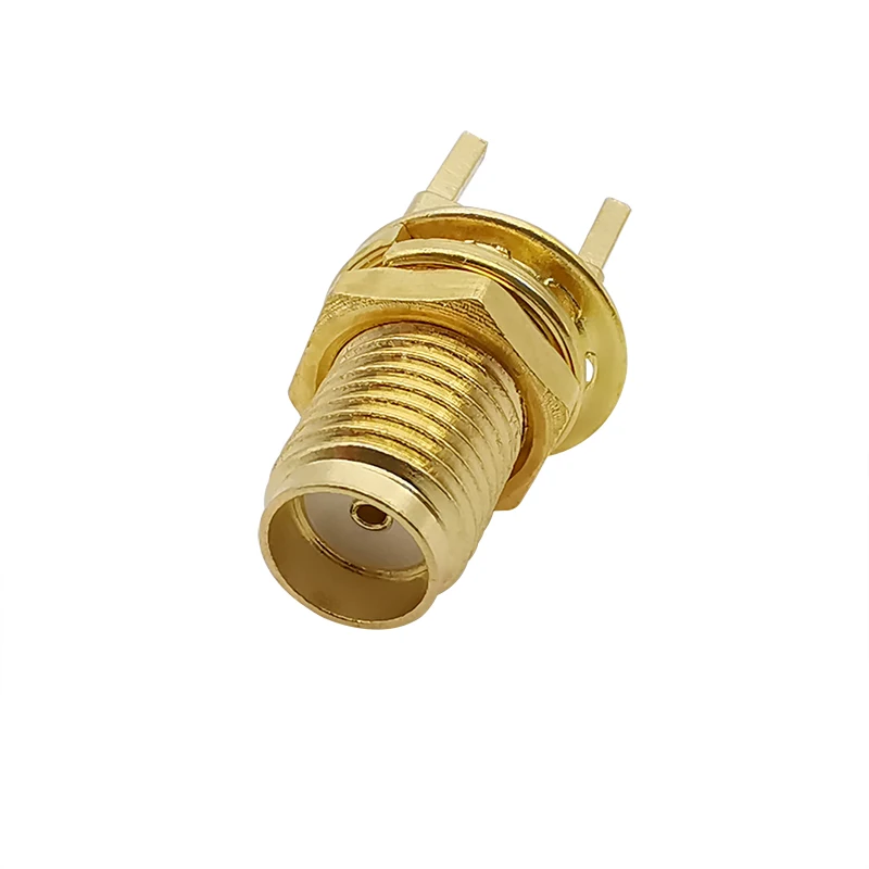 Conector de soldadura de montaje de borde de panel PCB hembra SMA, orificio pasante vertical, adaptador de RF de toma de antena SMA-KE con arandela de tuerca - imagen 2