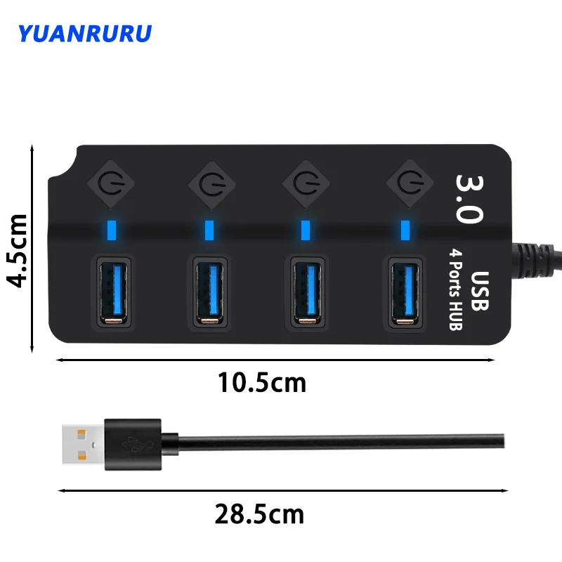 Hub USB 3.0 Múltiple con Interruptor – Adaptador PC - imagen 2