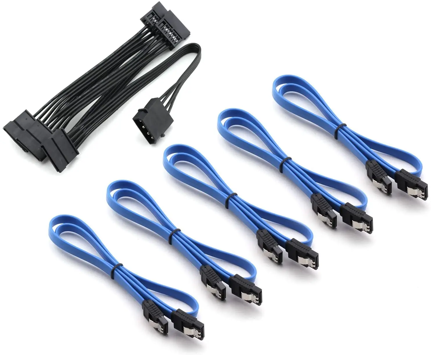 Molex 4 pines IDE 1 a 5 SATA 15 pines Cable divisor de fuente de alimentación de disco duro para PC DIY Sever alimentación de 4 pines a 15 pines 60CM - imagen 5