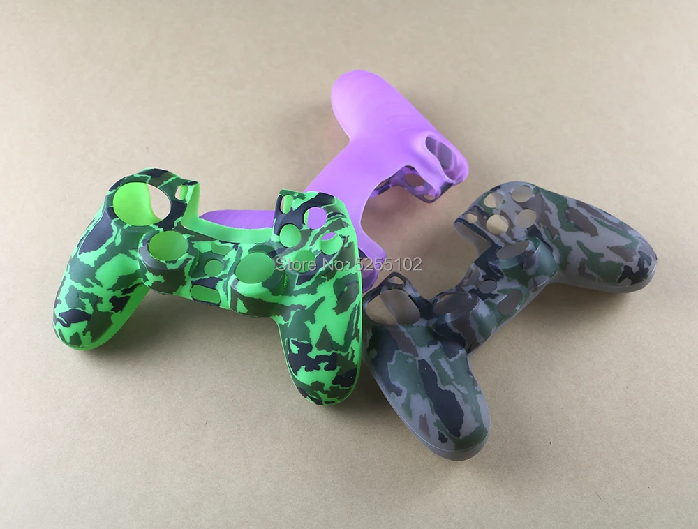20 piezas para accesorios de PS4, protectores de Gel de silicona, funda para empuñaduras de piel, tapas para Playstation 4 PS4, camuflaje duradero - imagen 5
