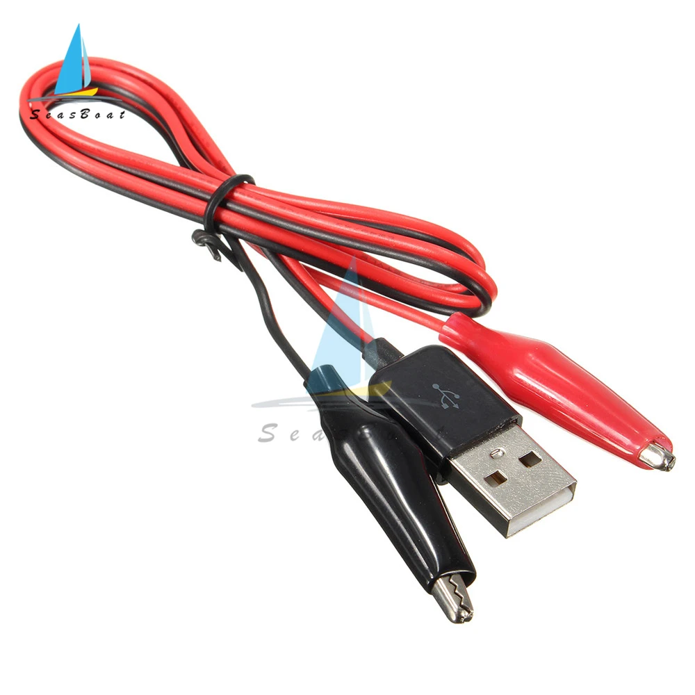 Pinzas de cocodrilo USB, Cable de prueba a conector macho USB, Cable adaptador de fuente de alimentación de 58cm - imagen 4