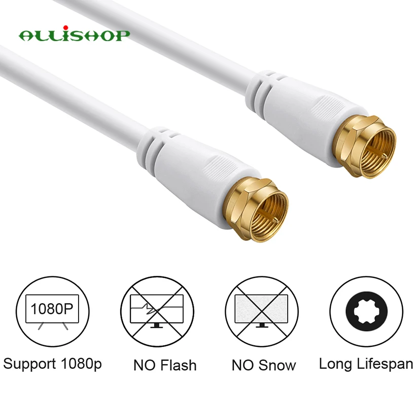 Conector de enchufe macho tipo F a macho tipo F, Cable Coaxial RG6, antena satelital de TV, 1-10M - imagen 3