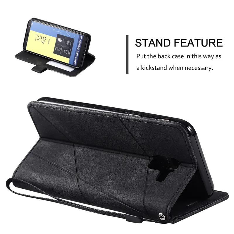 Leather Case on For Coque Samsung Galaxy J6 2018 Case Flip Cover na for Fundas Samsung J6 2018 Phone Cases Galaxy J8 2018 Etui - imagen 5