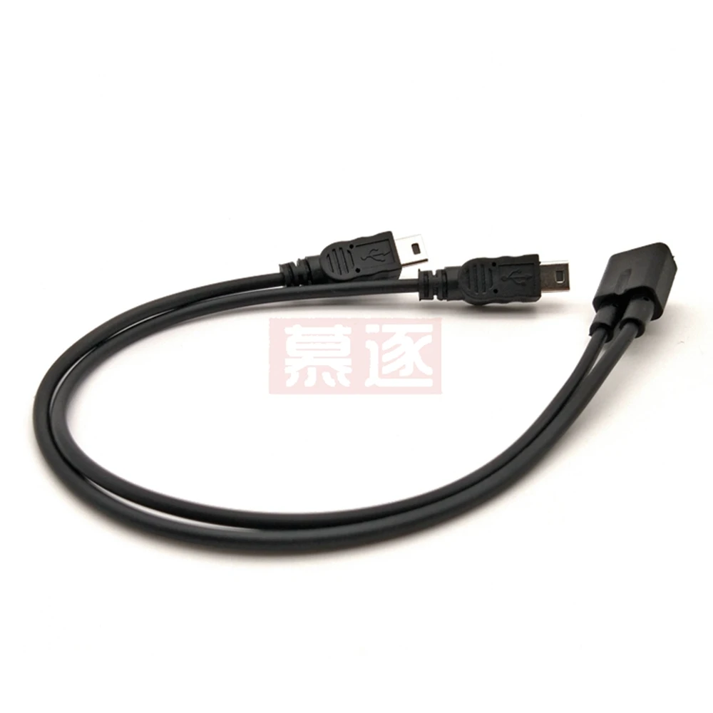 Cable divisor Mini USB 1 a 2, convertidor Micro USB macho de 5 pines hembra a macho, USB 2,0, Cable de carga de alta velocidad - imagen 2