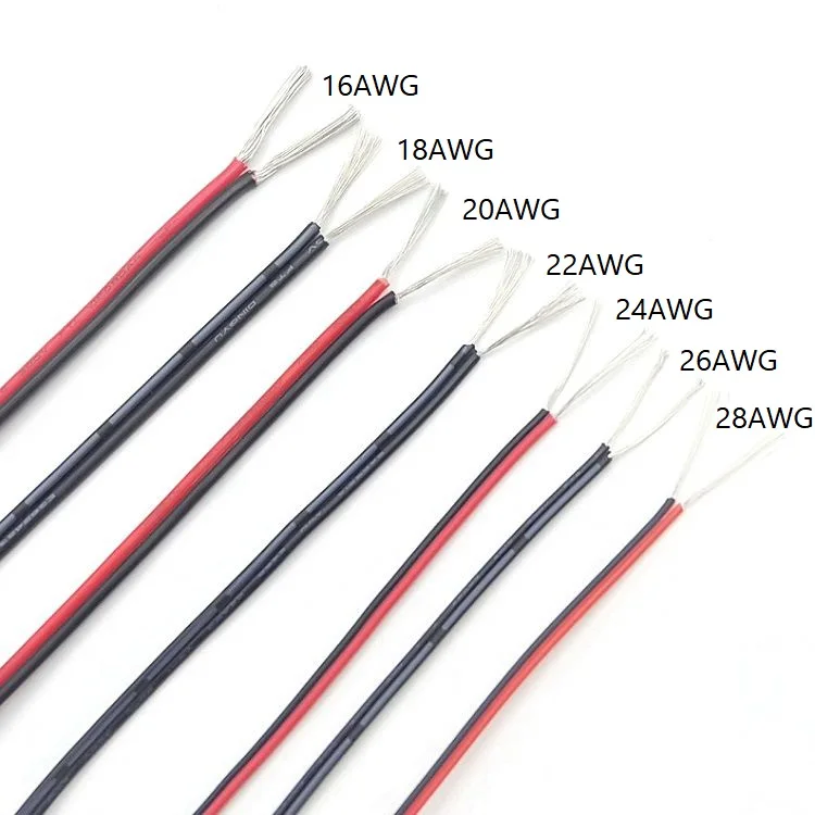 Cable de cobre eléctrico de 1M y 2 pines, Cable de iluminación de lámpara de 22AWG, cables dobles aislados de PVC, línea de conexión extendida, Blanco, Negro, Rojo, UL2468 - imagen 5