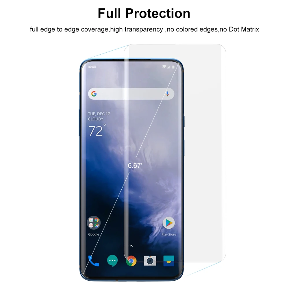 Vidrio Templado pegamento completo líquido UV para OnePlus 7 7T 8 Pro Carcasa protectora de pantalla amigable 1 + One Plus 7Pro 7Tpro película de vidrio - imagen 5