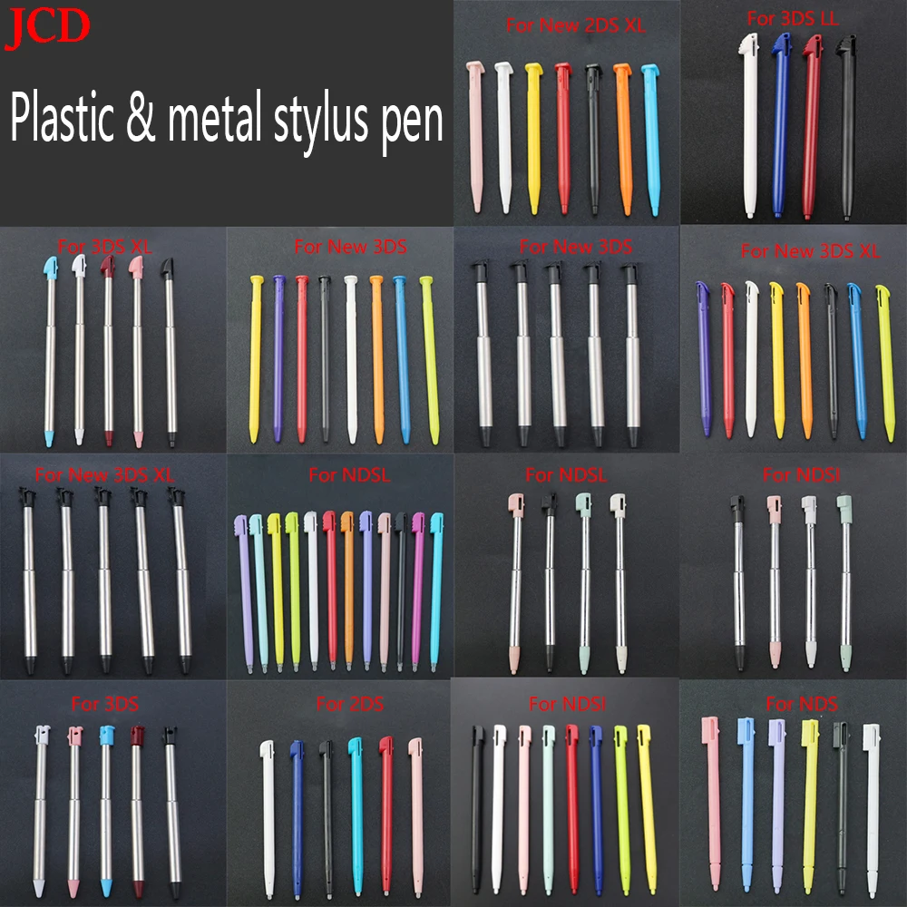 JCD lápiz óptico telescópico de Metal lápiz de pantalla táctil de plástico para NDSL NDSi WIIU 2DS 3DS XL LL nuevo 3DSXL 3DSLL 2DSLL 2DSXL - imagen 2