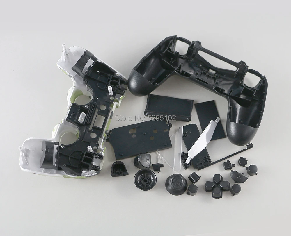 Carcasa completa para mando de PS4 JDS 001 011, Kit de carcasa Mod, botón para Playstation 4, camuflaje, 10 juegos - imagen 3