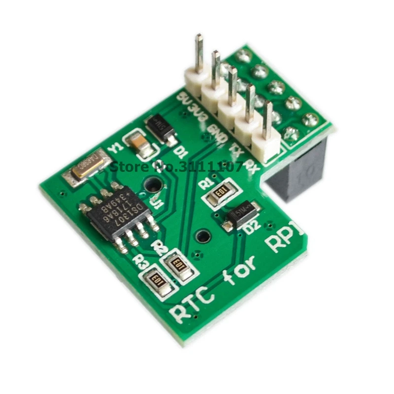 Rpi RTC DS1307 RaspberryPi verde placa PCB compatible con módulo de reloj Raspberry Pi - imagen 2