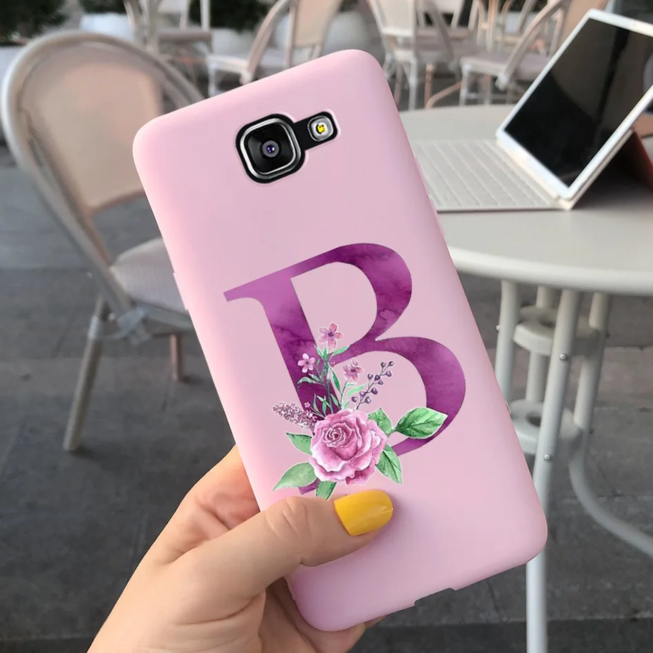 Funda de TPU con letras para Samsung Galaxy A5 2016 A5 2017, Funda con letras del alfabeto de flores, Funda protectora suave para Samsung A5 A 5 2016 2017 - imagen 3