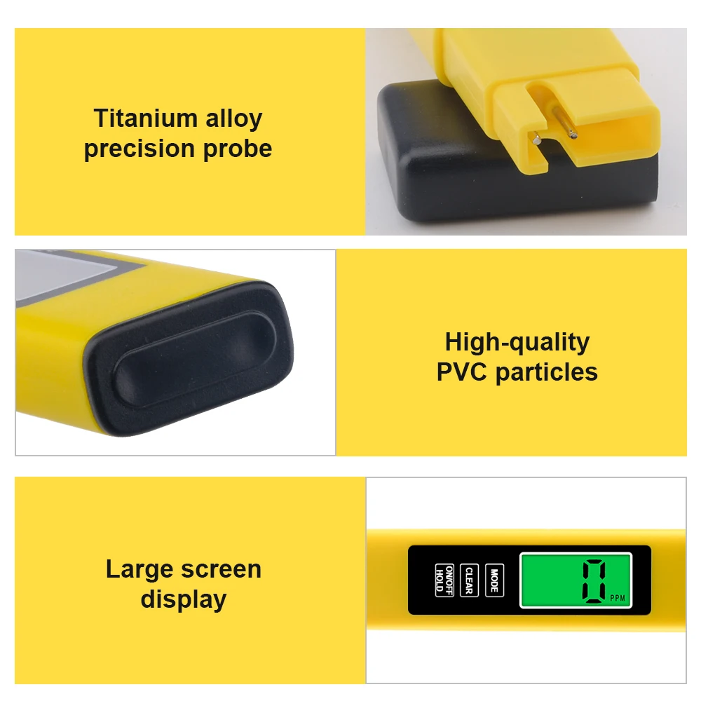 Detector Digital de calidad del agua, multifunción, portátil, 3 en 1, TDS/conductividad de la EC, bolígrafo de Prueba de Temperatura, pantalla de retroiluminación - imagen 3