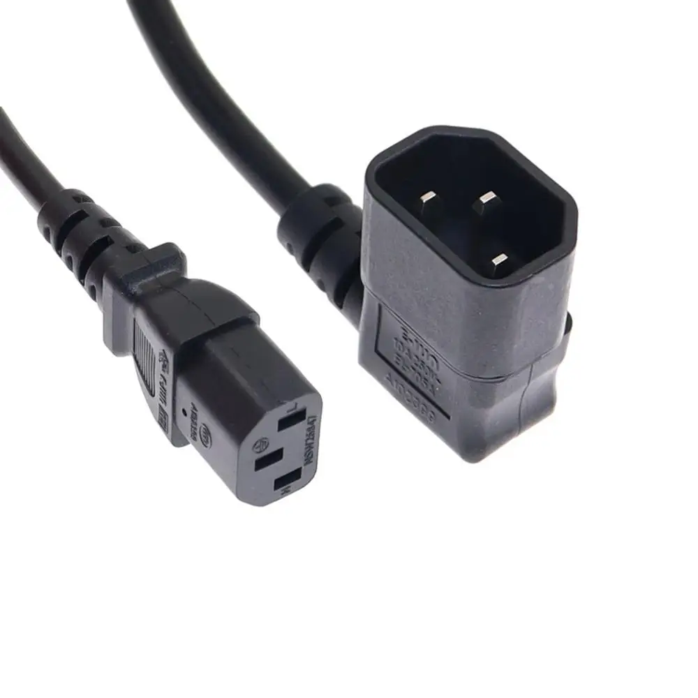 Cable de extensión de alimentación IEC 320 C14 macho a hembra C13, Cable de 90 grados C14 a C13 para PDU UPS, Cable de CA H05VV-F VDE - imagen 3