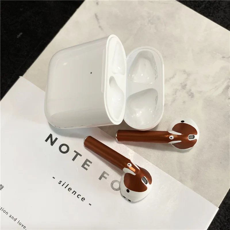 Cubierta protectora de película de auriculares para Airpods, pegatina de PVC a prueba de polvo, decoración de belleza, piel de Apple, inalámbrica, Bluetooth - imagen 3
