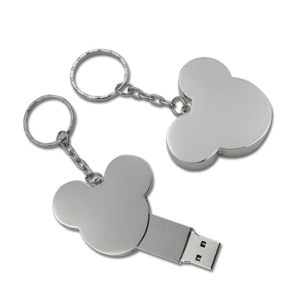 Unidad Flash USB corazón moda 16GB 8GB 32GB 64GB 4GB unidad de bolígrafo de Metal plateado memoria Flash Pendrive USB Stick disco regalo novedoso