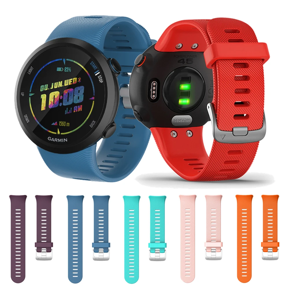 Correa deportiva de silicona de repuesto para Garmin Forerunner 45s / 45 pulsera inteligente correa de reloj para Forerunner45 45S Correa
