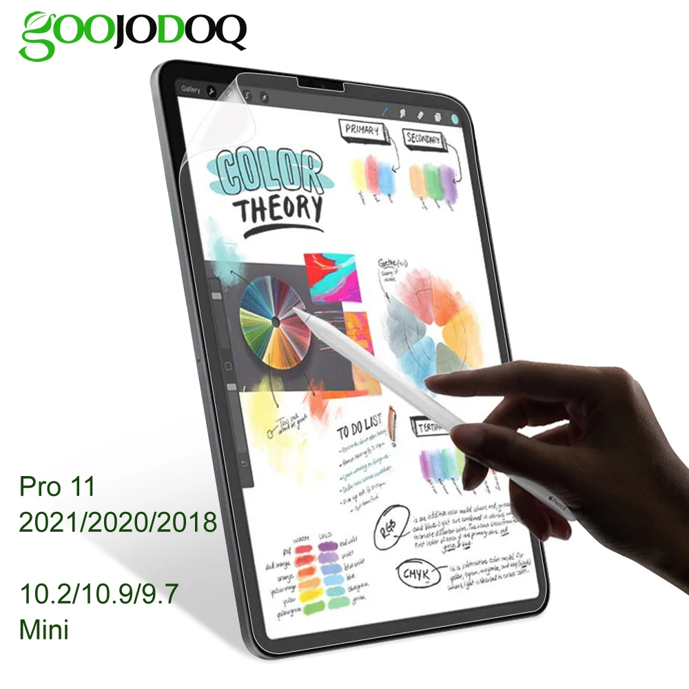 GOOJODOQ-Protector de pantalla tipo película con textura de papel para iPad Pro 11 13 Air 4 5 6 iPad Mini 6 7 9a 8a 7a 10,2 10.a generación