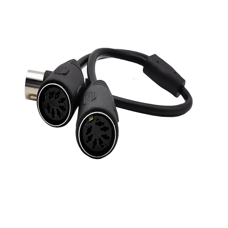 Adaptador Y divisor MIDI DIN de 7 pines, Cable macho de 7 pines a 2 hembra, 0,3 m, 1 enchufe macho a 2 enchufes hembra - imagen 3