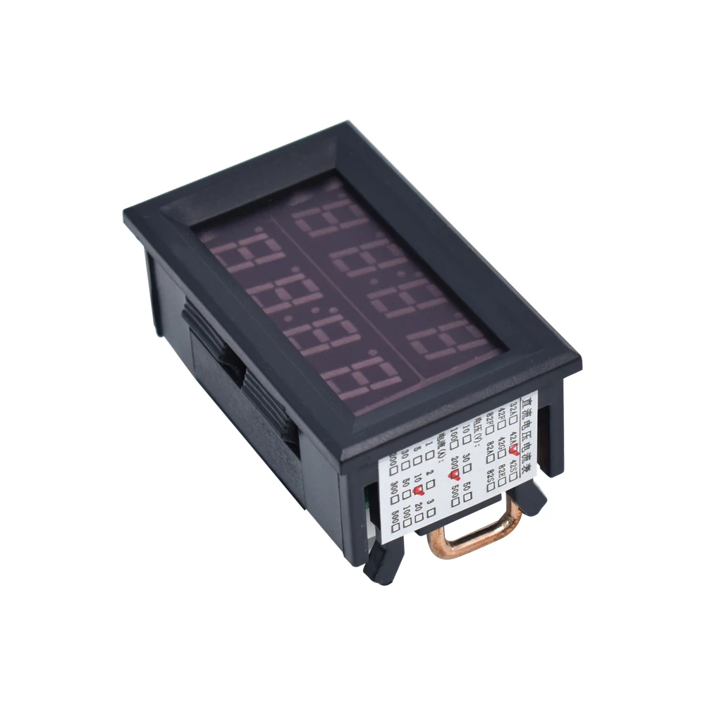 Voltímetro Digital de CC de 0,28 pulgadas, amperímetro de 4 bits, 5 cables, CC de 200V, 10A, medidor de corriente de voltaje, fuente de alimentación, pantalla Dual roja y azul - imagen 4