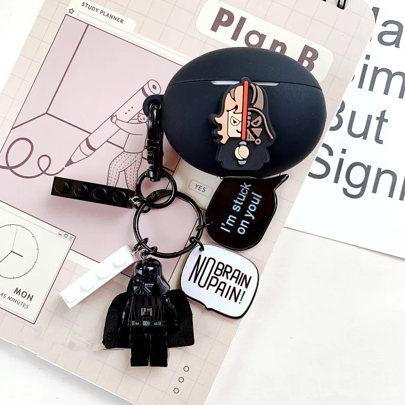 Funda de silicona suave con dibujos animados para auriculares inalámbricos, funda protectora con llavero para Huawei FreeBuds 4i - imagen 4