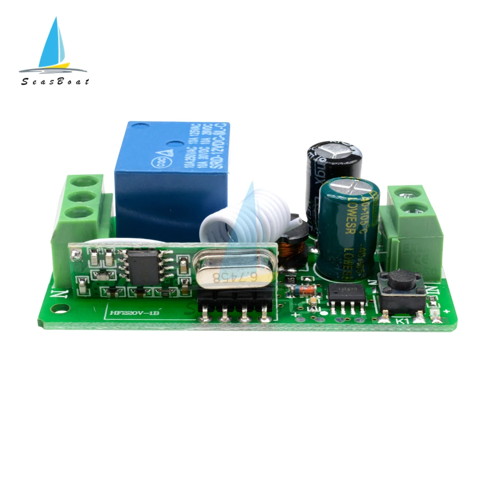 Control remoto inalámbrico para casa inteligente, transmisor y receptor de relé, 1 canal, 220 MHz, 315MHz, AC 433 V, 10A - imagen 4