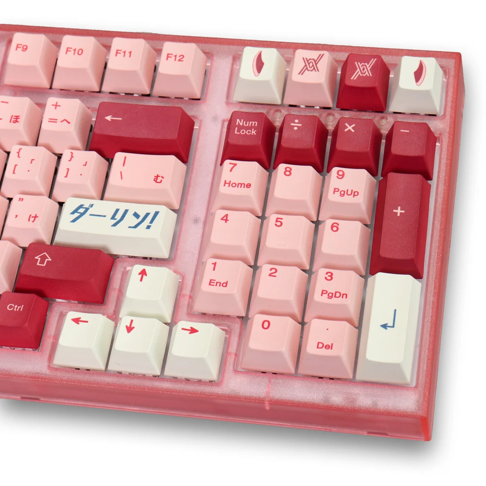Juego grande de teclas PBT, accesorio con personalidad japonesa para teclado mecánico MX Switch, color rosa personalizado - imagen 2