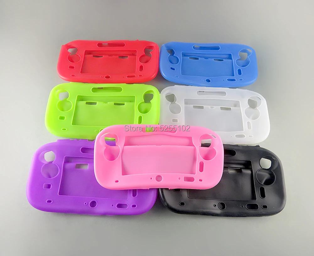 1 funda de silicona de goma suave Protector de cuerpo completo para Wii U funda de Gel carcasa de piel para Nintendo WiiU Gamepad controlador - imagen 2