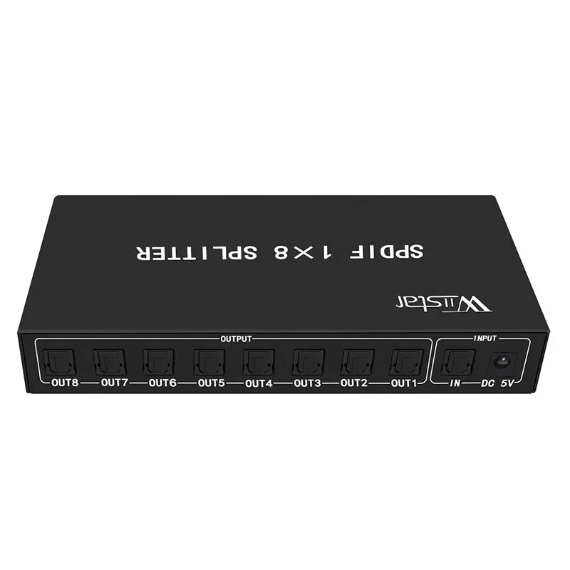 Fibra Toslink SPDIF 1 entrada 8 salida Splitter 1x8 Convertidor de audio óptico digital compatible con DTS AC3 - imagen 4