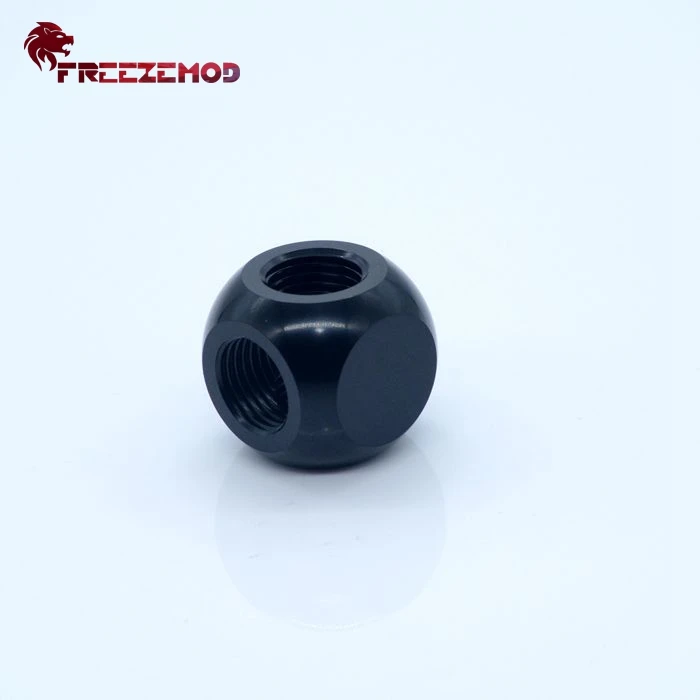 FREEZEMOD-Adaptador de 3 vías para sistema de refrigeración por agua de ordenador, Cubo de latón negro de HDTD-3STB G1/4 pulgadas, accesorio para enfriador de agua de pc - imagen 4