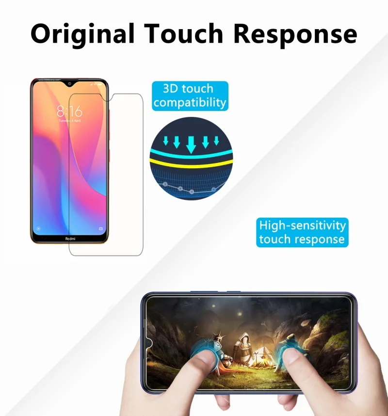 Protector de pantalla de vidrio templado para móvil, película protectora para Redmi Note 7 pro 8 pro 8A 7A K20 pro, Redmi 7 8 a - imagen 3