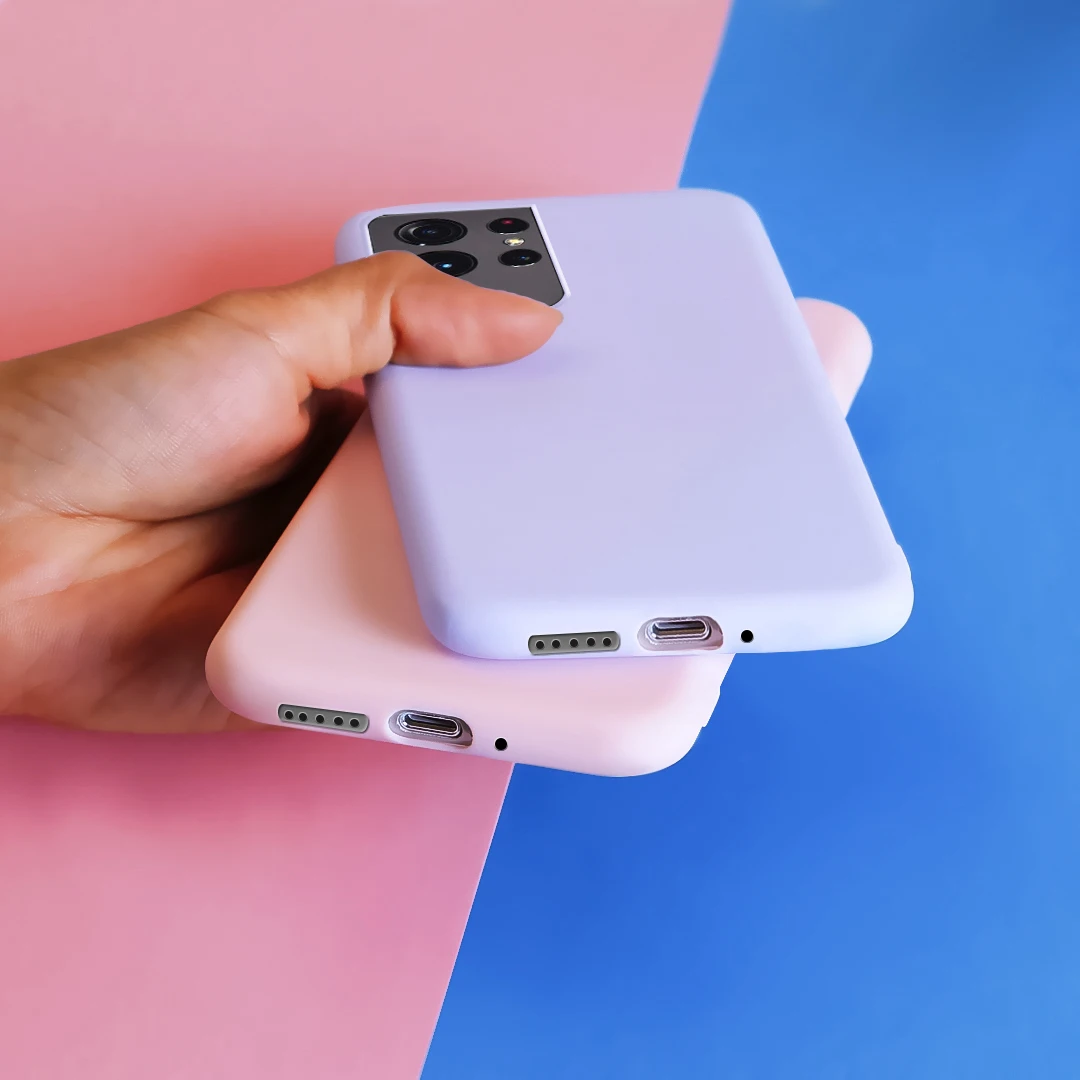 Funda de silicona líquida para Samsung Galaxy S21 Ultra 5G, Funda de teléfono suave de TPU para Samsung S21 Plus S 21 S21Ultra S21 + - imagen 5