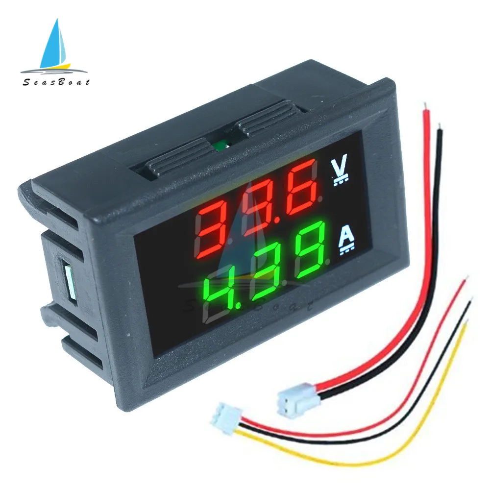 0,56 ''0-100V 10A 50A 100A LED voltímetro Digital amperímetro coche motocicleta voltaje medidor de corriente voltios Detector probador Panel de Monitor - imagen 2