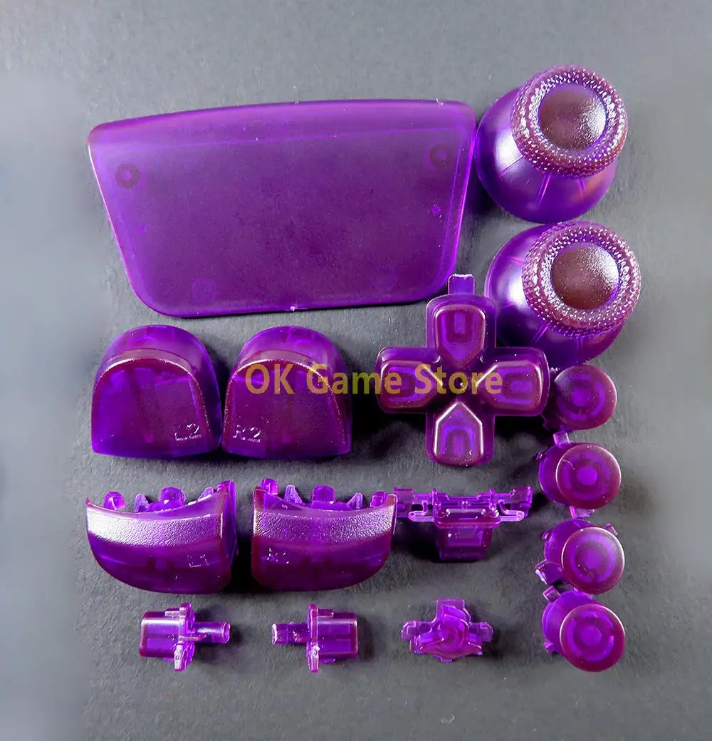 10 set/lote juegos de botones completos transparentes para PlayStation 5 d-pad R1 L1 R2 L2 tecla de dirección ABXY botón Joysticks tapa para controlador PS5 - imagen 3
