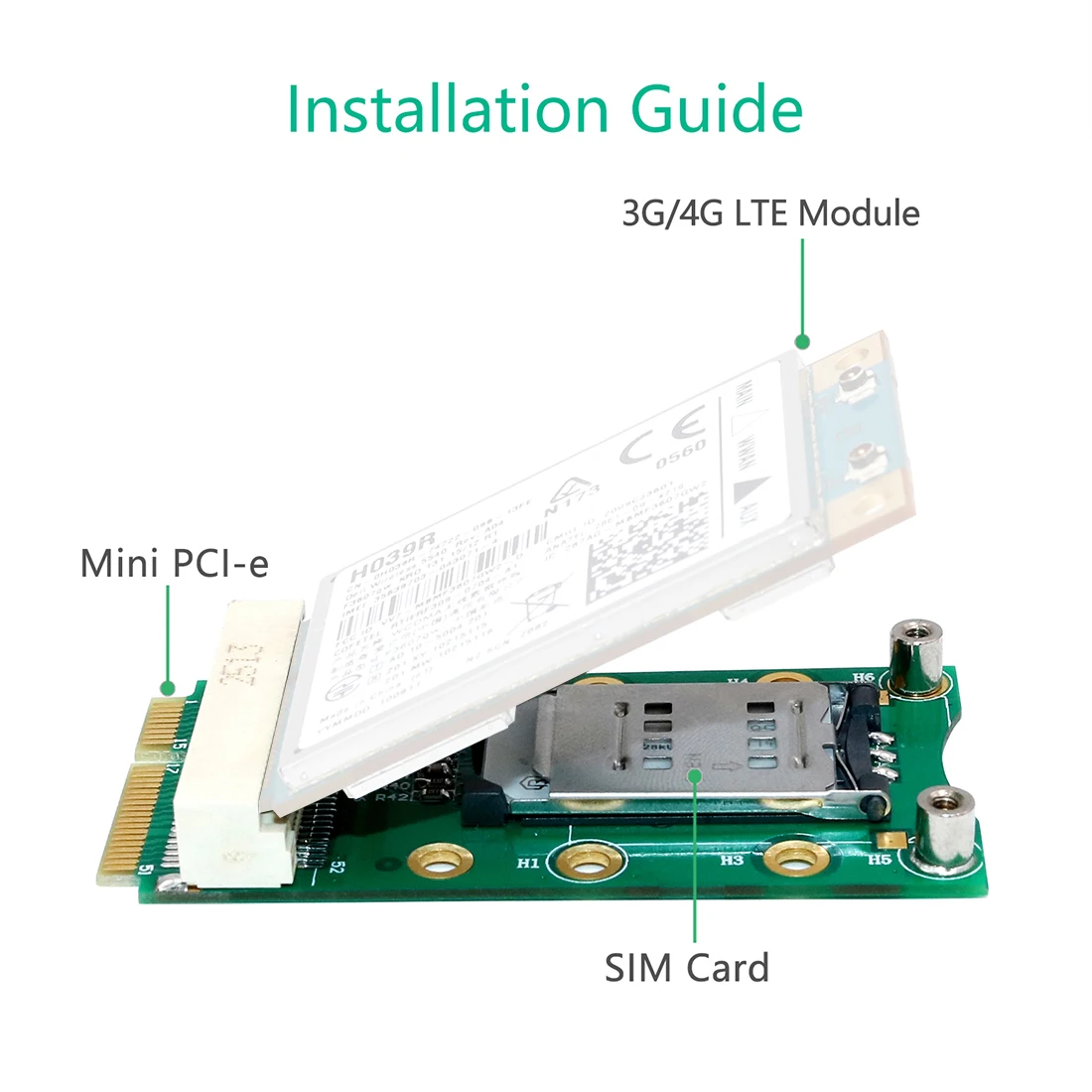 Mini tarjeta adaptadora PCI-E mPCIe con ranura para tarjeta SIM para módulo 3G 4G extensión de ranura para tarjeta USIM/WWAN LTE/tarjeta GPS portátil de escritorio - imagen 2