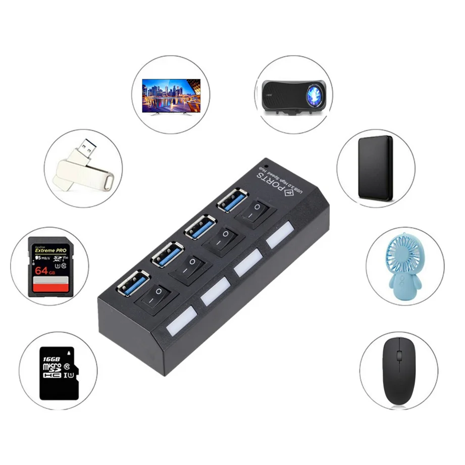 Hub USB 3.0 4 puertos – Alta velocidad 5Gbps alimentado - imagen 4
