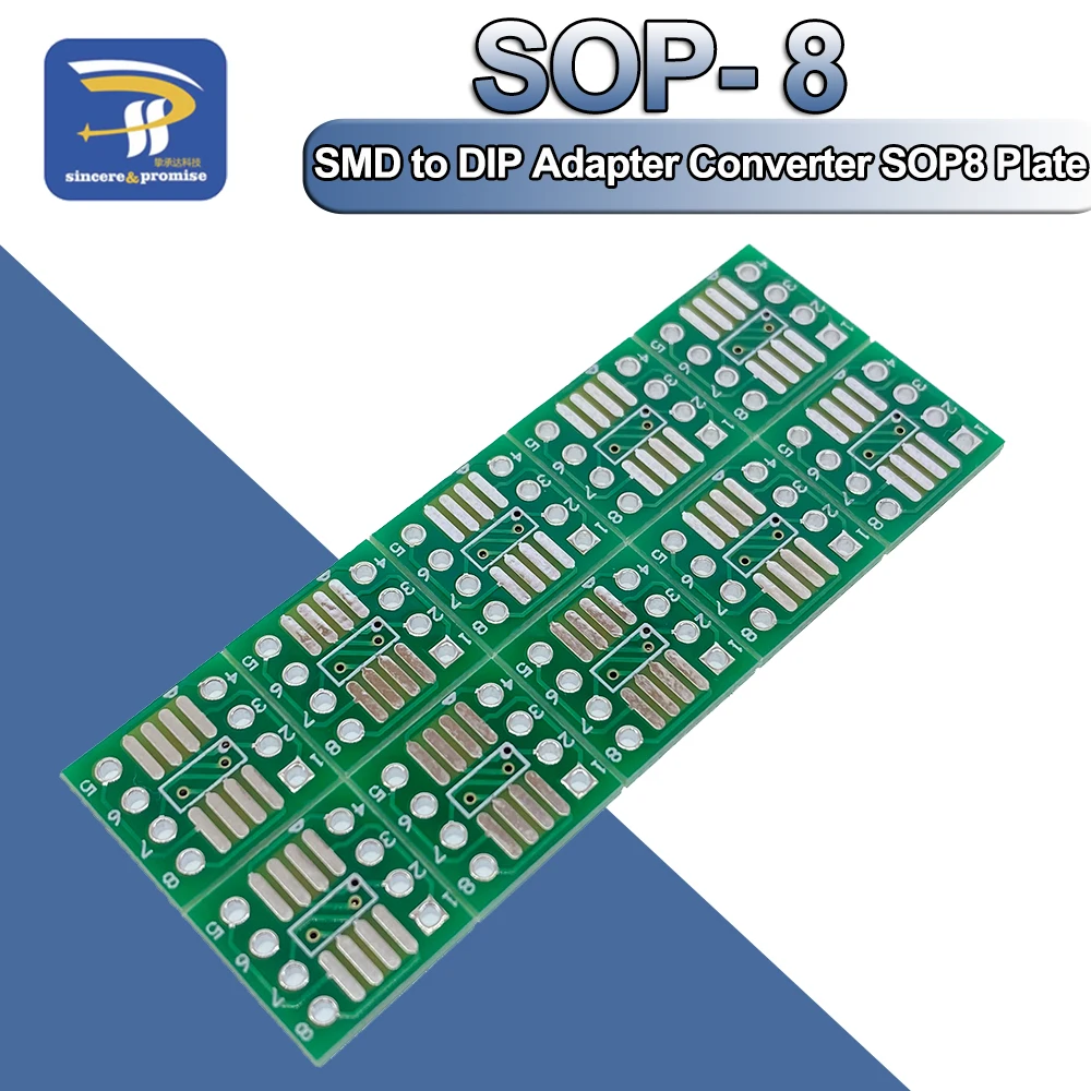 10 Uds SOP8 giro DIP8/SMD a DIP IC adaptador Socket SOP8/TSSOP8/SOIC8/SSOP8 placa a DIP adaptador placa convertidora 0,65mm 1,27mm