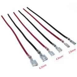 Terminal Pala Hembra Engarce 2,8/4,8/6,3mm Cable Rojo Negro