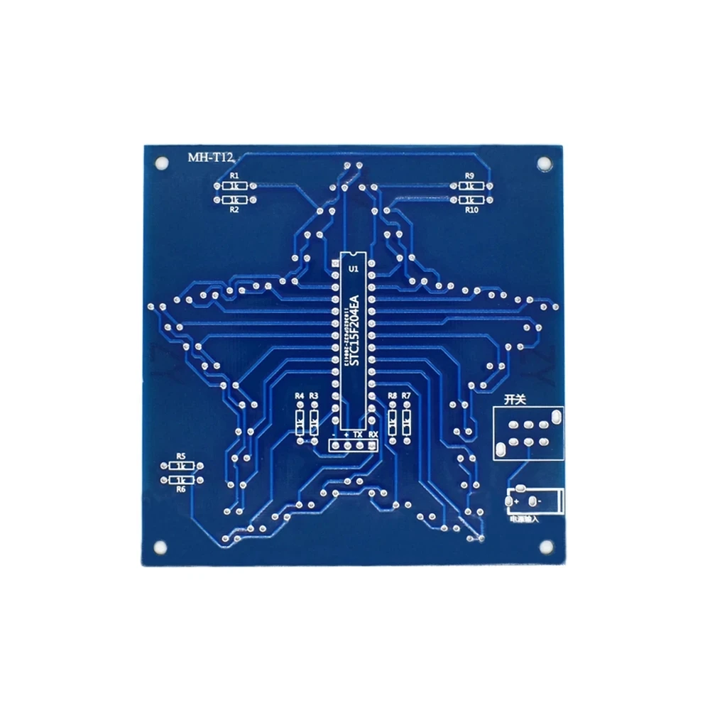 Kit electrónico de estrellas de cinco puntas, módulo LED RGB brillante, luz de agua, 51 microordenador de un solo Chip para Arduino, bricolaje - imagen 5