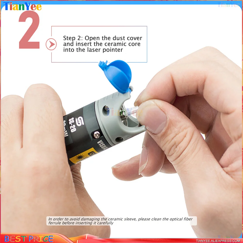 Pieza de repuesto VFL de 7mm y 5mm, localizador Visual de fallos, accesorio de manga de Ceramica, probador de fibra, núcleo de cerámica y conector de junta de Metal, x2 Uds. - imagen 4