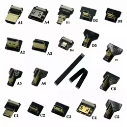 Cinta FPV Compatible con HDMI, conector Flexible plano Raspberry Pi 4 Micro HDMI a HDMI/Mini HDMI hembra FFC de 90 grados
