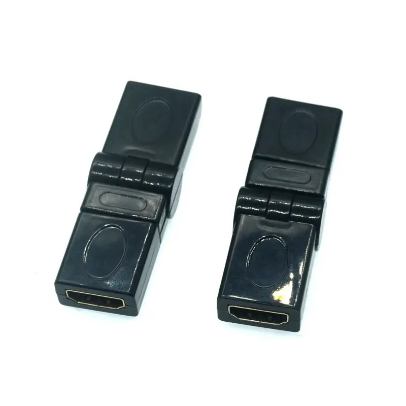 Adaptador chapado en oro HD A hembra, compatible con HDMI, 90, 180, rotación de ángulo recto de 360 grados, versión de datos HD, 1,4 V - imagen 4