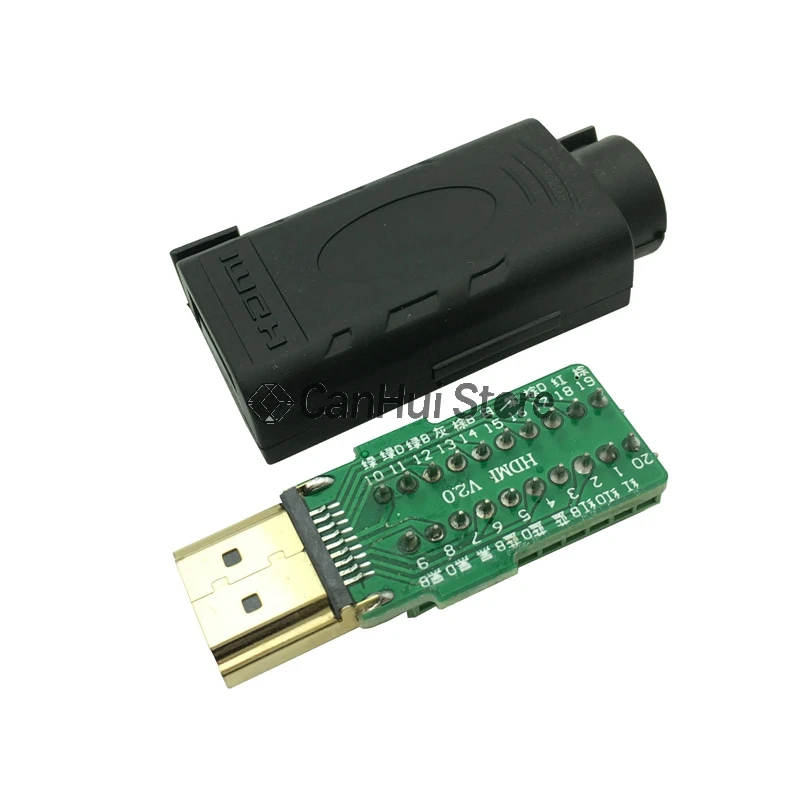 1 Uds HDMI macho 19P terminales de ruptura conector sin soldadura con cubierta negra - imagen 3
