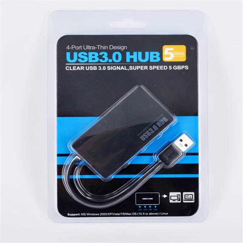 Expansor de alta velocidad para ordenador portátil y PC, 4 puertos USB 3,0, 4 en 1 - imagen 5